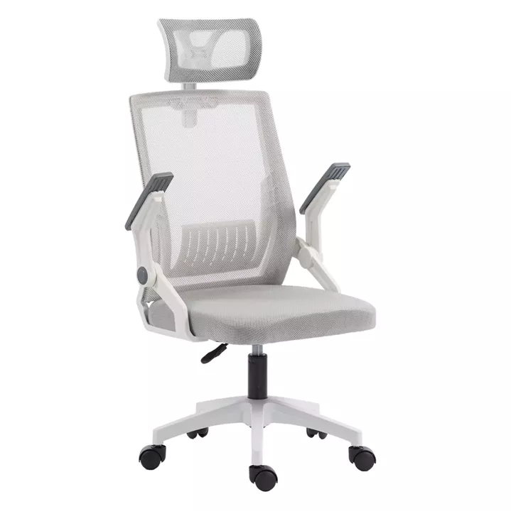 OFFICE CHAIR MATRON HM1226.02 WHITE PP--LIGHT GREY MESH FABRIC 47x47x128Hcm.