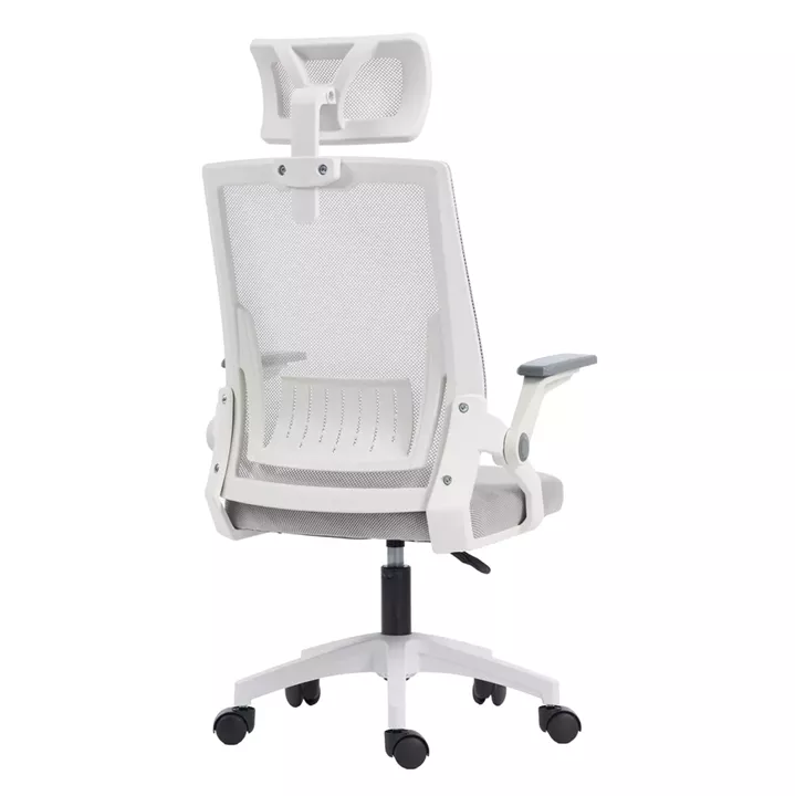 OFFICE CHAIR MATRON HM1226.02 WHITE PP--LIGHT GREY MESH FABRIC 47x47x128Hcm.