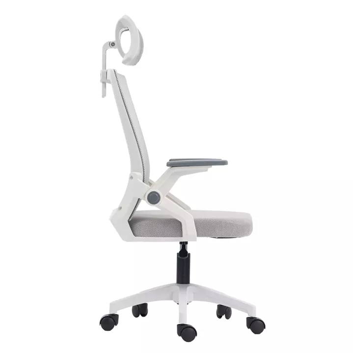 OFFICE CHAIR MATRON HM1226.02 WHITE PP--LIGHT GREY MESH FABRIC 47x47x128Hcm.