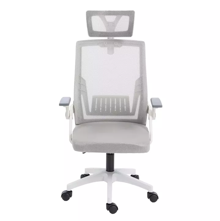 OFFICE CHAIR MATRON HM1226.02 WHITE PP--LIGHT GREY MESH FABRIC 47x47x128Hcm.