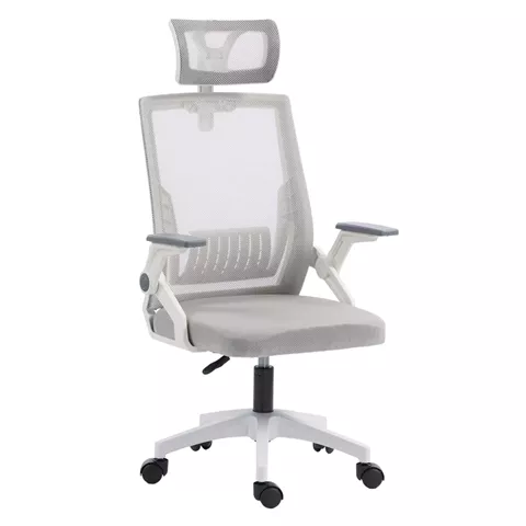 ΚΑΡΕΚΛΑ ΓΡΑΦΕΙΟΥ MATRON HM1226.02 ΛΕΥΚΟ PP--ΑΝΟΙΧΤΟ ΓΚΡΙ MESH 47x47x128Υεκ