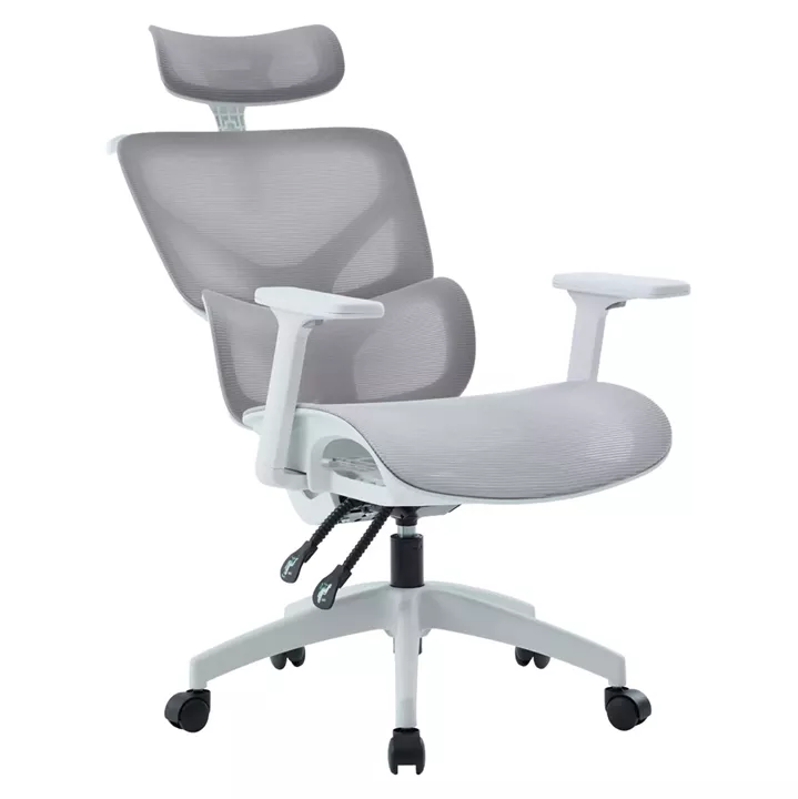 OFFICE CHAIR APEX HM1227.02 WHITE PP--LIGHT GREY MESH FABRIC 68x68x120-130Hcm.