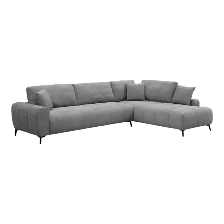 Corner sofa Veneto pakoworld left corner grey fabric 298x208x85cm