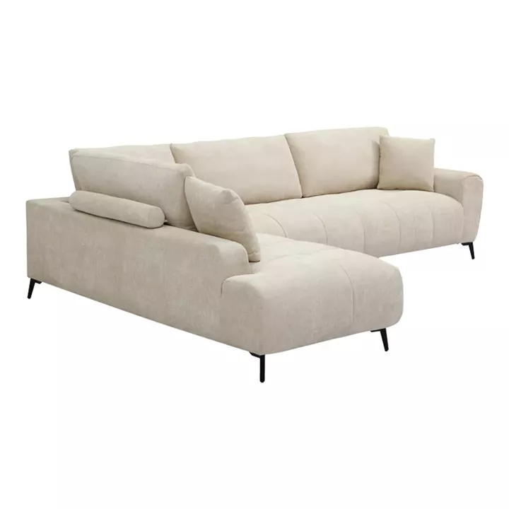 Corner sofa Veneto pakoworld right corner beige fabric 298x208x85cm