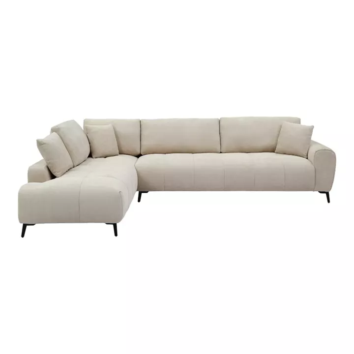 Corner sofa Veneto pakoworld right corner beige fabric 298x208x85cm