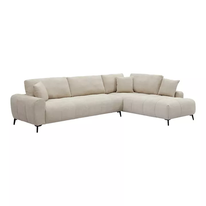Corner sofa Veneto pakoworld left corner beige fabric 298x208x85cm