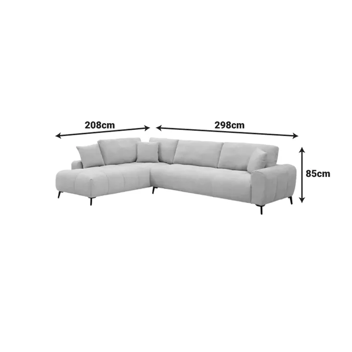 Corner sofa Veneto pakoworld right corner rotten apple fabric 298x208x85cm