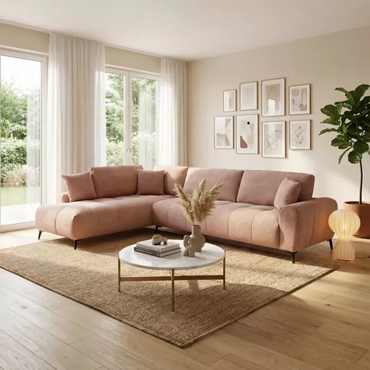 Corner sofa Veneto pakoworld right corner rotten apple fabric 298x208x85cm