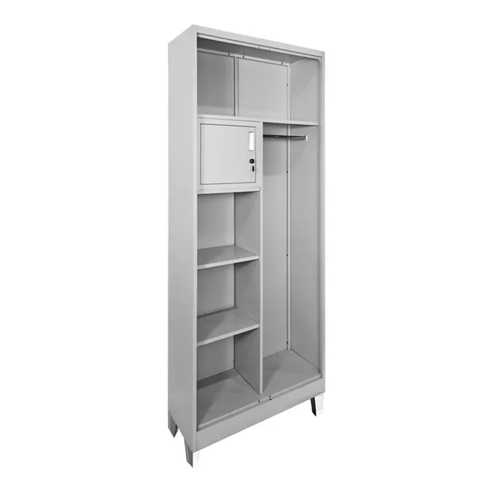 Zogi pakoworld metal wardrobe with partition in light gray 70x40x190cm
