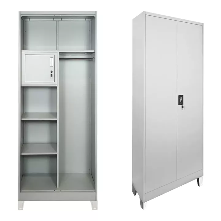 Zogi pakoworld metal wardrobe with partition in light gray 70x40x190cm