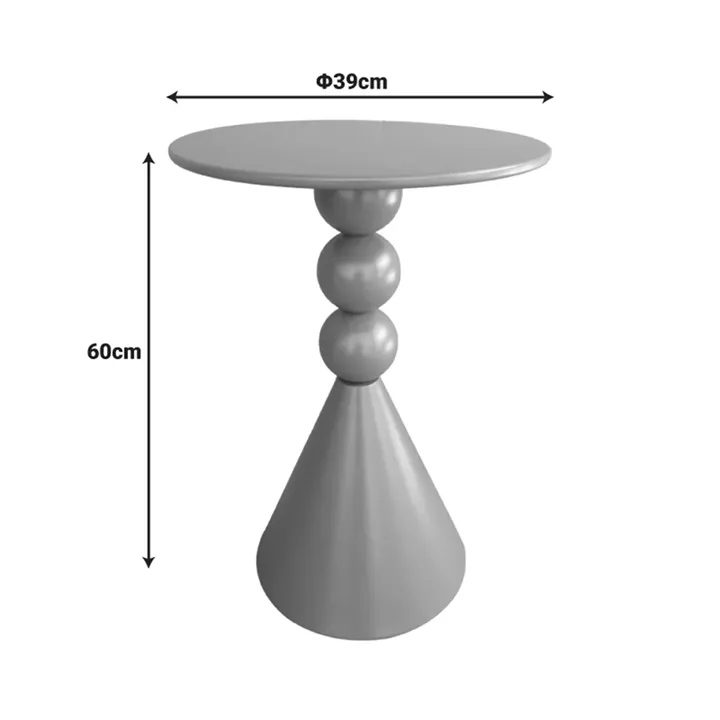 Side table Bilane pakoworld metal in olive green shade D39x60cm
