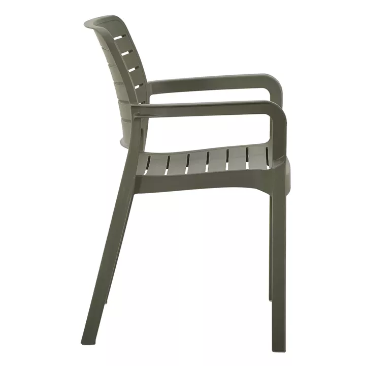 ARMCHAIR OUTDOOR FLAN HM6369.05 POLYPROPYLENE IN DARK OLIVE 57x56x82.5Hcm.