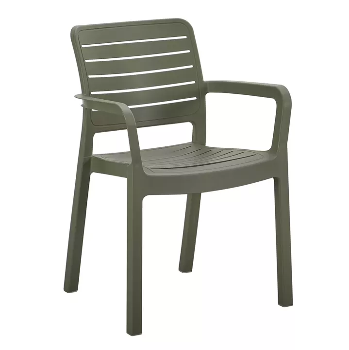 ARMCHAIR OUTDOOR FLAN HM6369.05 POLYPROPYLENE IN DARK OLIVE 57x56x82.5Hcm.