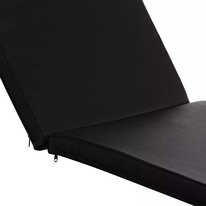 SUNBED CUSHION WITH HEADREST SIFNOS HM11234.15T - TEXTILENE 600g/m2 2x1 - BLACK