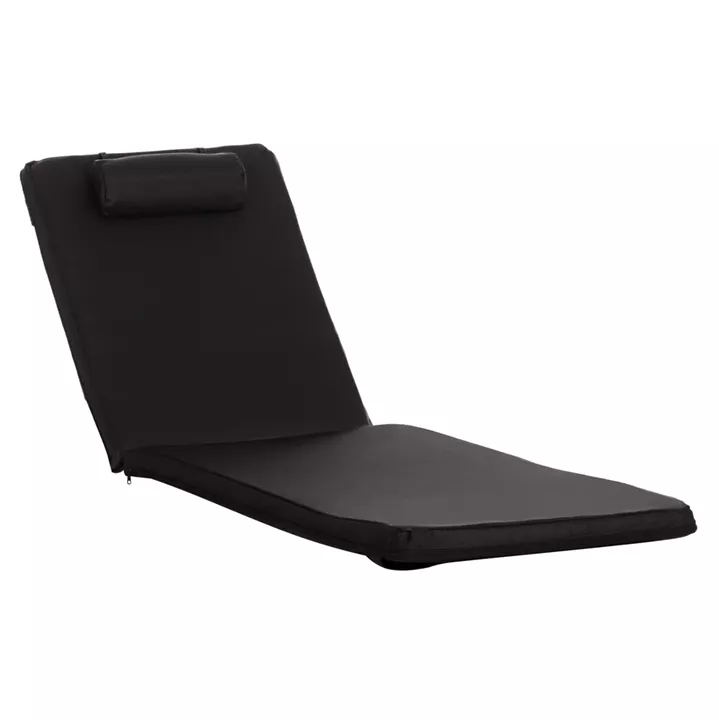 SUNBED CUSHION WITH HEADREST SIFNOS HM11234.15T - TEXTILENE 600g/m2 2x1 - BLACK