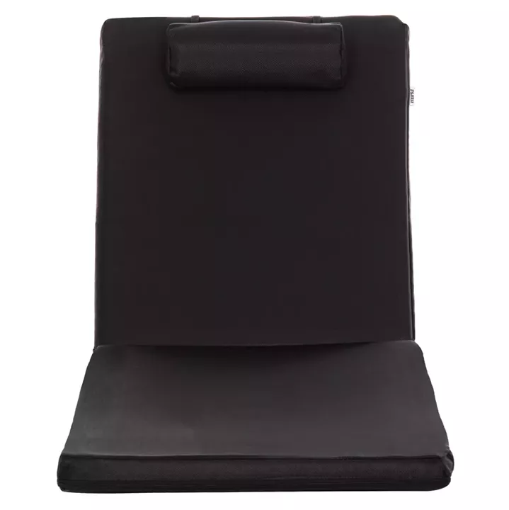 SUNBED CUSHION WITH HEADREST SIFNOS HM11234.15T - TEXTILENE 600g/m2 2x1 - BLACK
