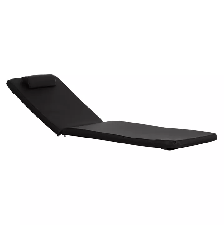 SUNBED CUSHION WITH HEADREST SIFNOS HM11234.15T - TEXTILENE 600g/m2 2x1 - BLACK