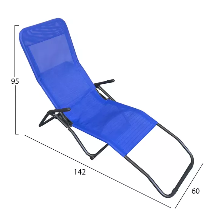 ΞΑΠΛΩΣΤΡΑ ΚΟΥΝΙΣΤΗ SWINGSAND HM6553.05 ΜΠΛΕ TEXTILENE--ΜΑΥΡΟ ΜΕΤΑΛΛΟ 142x60x95Υεκ
