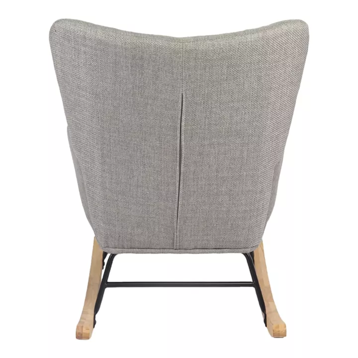 Rotating armchair Jianna pakoworld light grey fabric and legs in natural color 79x64x89cm