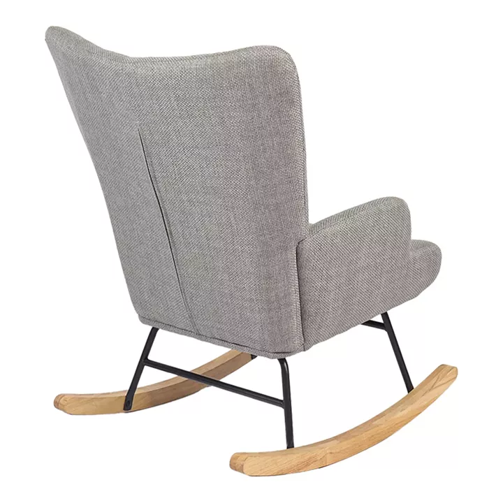 Rotating armchair Jianna pakoworld light grey fabric and legs in natural color 79x64x89cm