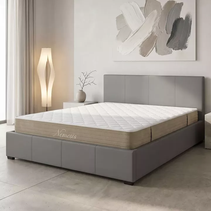 Κρεβάτι με στρώμα και αποθηκευτικό χώρο Norse-Nemesis pakoworld pu γκρι 160x200εκ