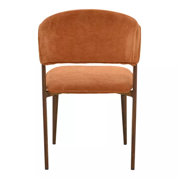 Καρέκλα Dolez pakoworld terracotta ύφασμα-πόδι καρυδί μέταλλο 49x58.5x82εκ