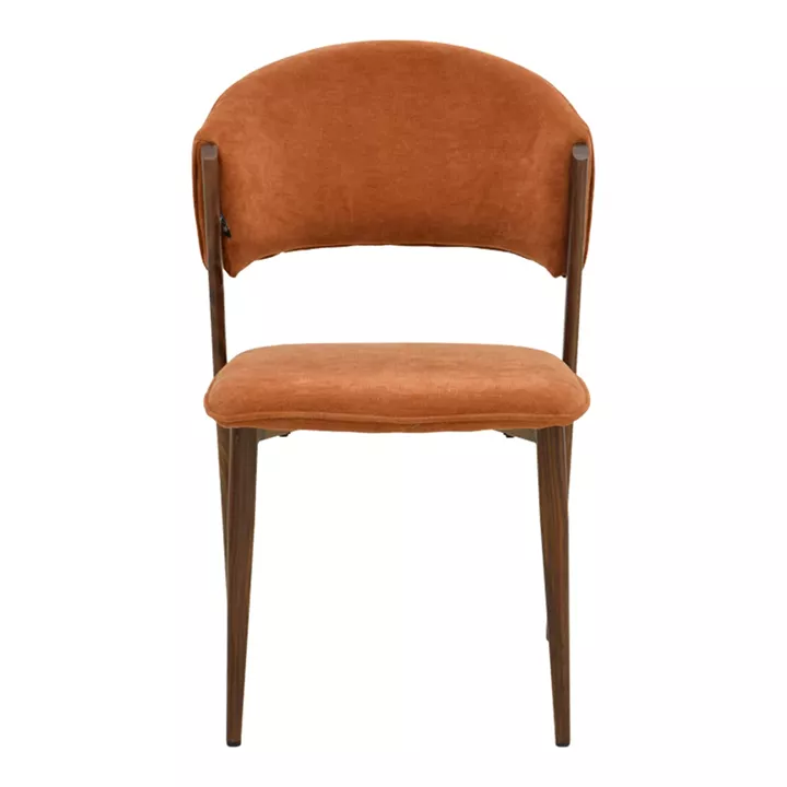 Καρέκλα Dolez pakoworld terracotta ύφασμα-πόδι καρυδί μέταλλο 49x58.5x82εκ