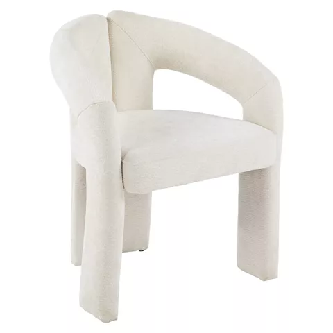 DINING CHAIR NEZA HM18362.02 ECRU LINEN FABRIC 64x50x76.5Hcm.