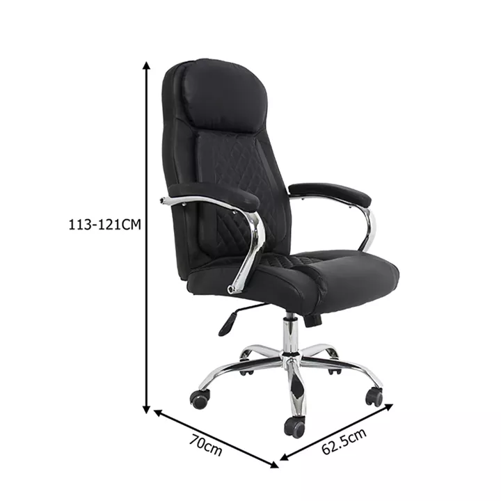Καρέκλα γραφείου διευθυντή Stoldi pakoworld pu μαύρο 62.5x70x113-121εκ