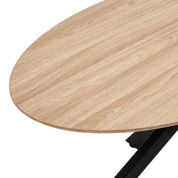 Makrey pakoworld table sonoma mdf-black metal legs 180x90x75cm