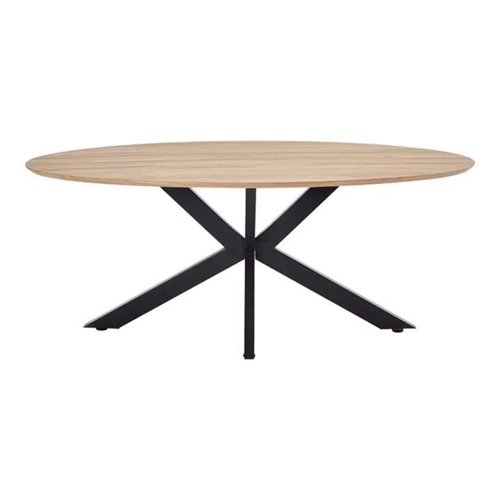 Makrey pakoworld table sonoma mdf-black metal legs 180x90x75cm
