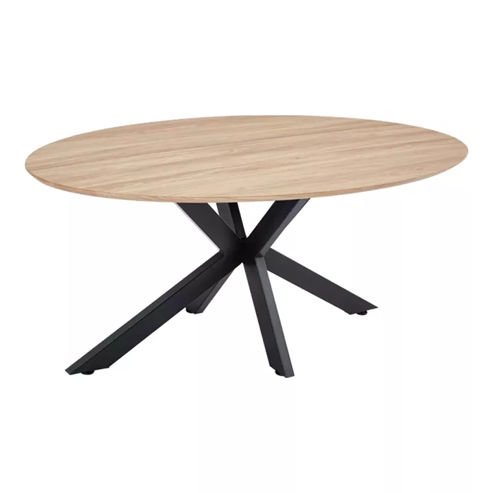 Makrey pakoworld table sonoma mdf-black metal legs 180x90x75cm