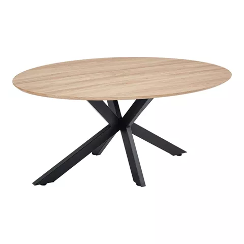 Makrey pakoworld table sonoma mdf-black metal legs 180x90x75cm