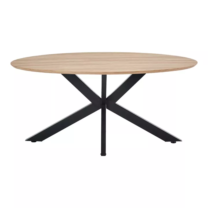 Τραπέζι Makrey pakoworld sonoma mdf- μαύρα μεταλλικά πόδια 160x90x75εκ