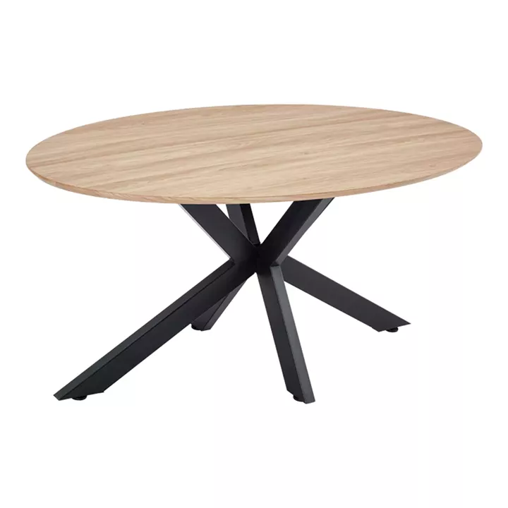 Τραπέζι Makrey pakoworld sonoma mdf- μαύρα μεταλλικά πόδια 160x90x75εκ