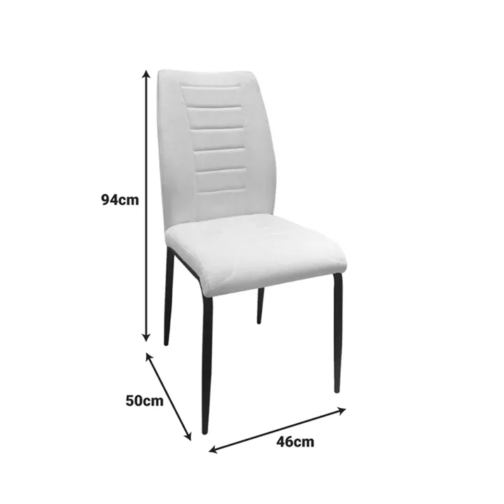 Wedena chair pakoworld beige-black fabric metal legs 46x50x94cm