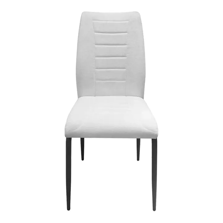 Wedena chair pakoworld beige-black fabric metal legs 46x50x94cm