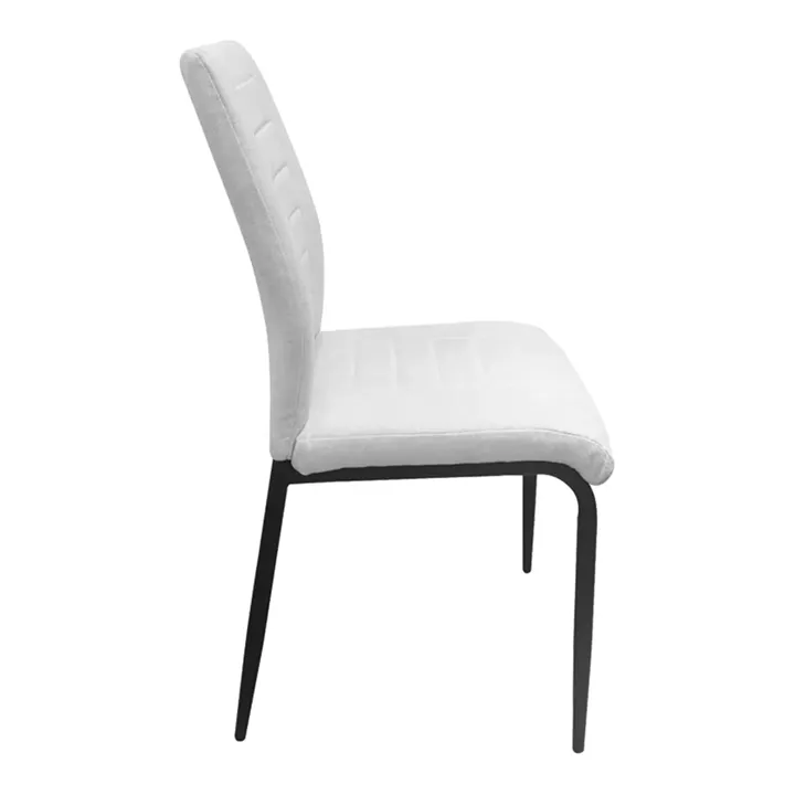 Wedena chair pakoworld beige-black fabric metal legs 46x50x94cm