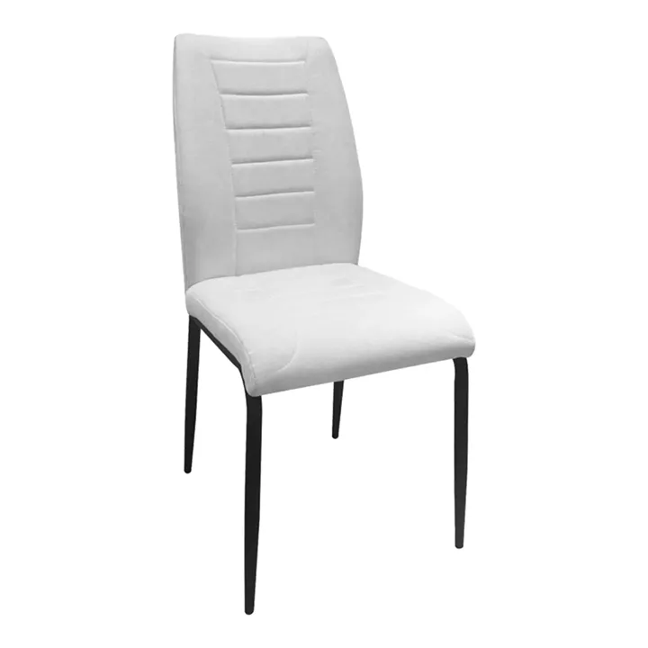 Wedena chair pakoworld beige-black fabric metal legs 46x50x94cm