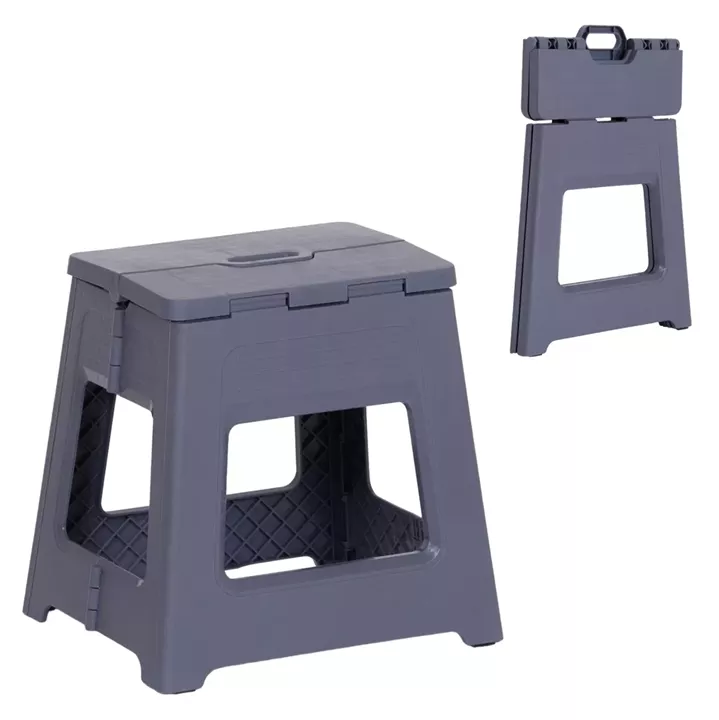 FOLDABLE POLYPROPYLENE STOOL SOLIS HM18392.01 GREY 30x25x30Hcm.