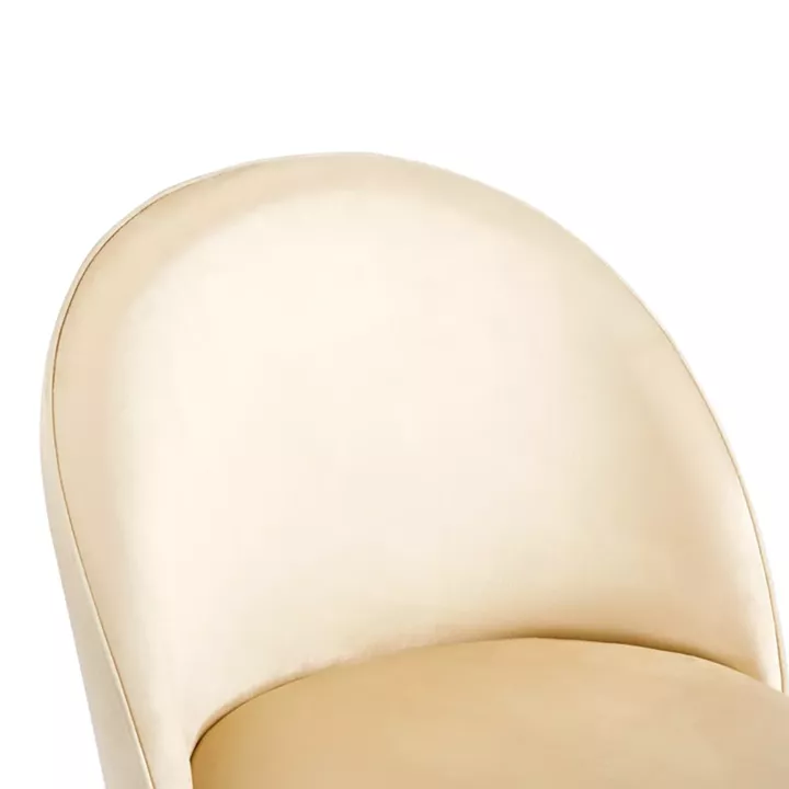 Medium height bar stool Perch pakoworld velvet cream-black metal legs 50x43x99cm