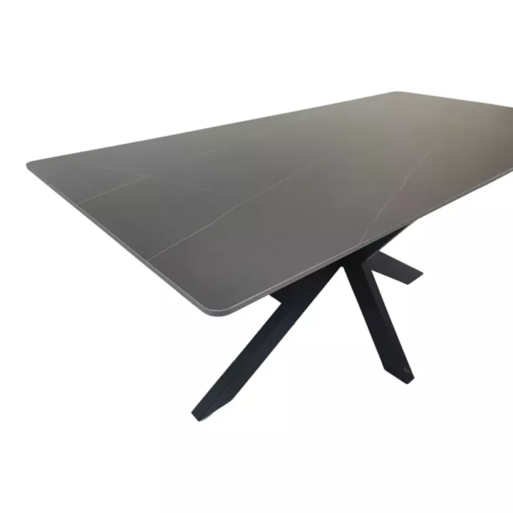 Table Bethan pakoworld sintered stone-metal black marble look-black 160x80x75cm