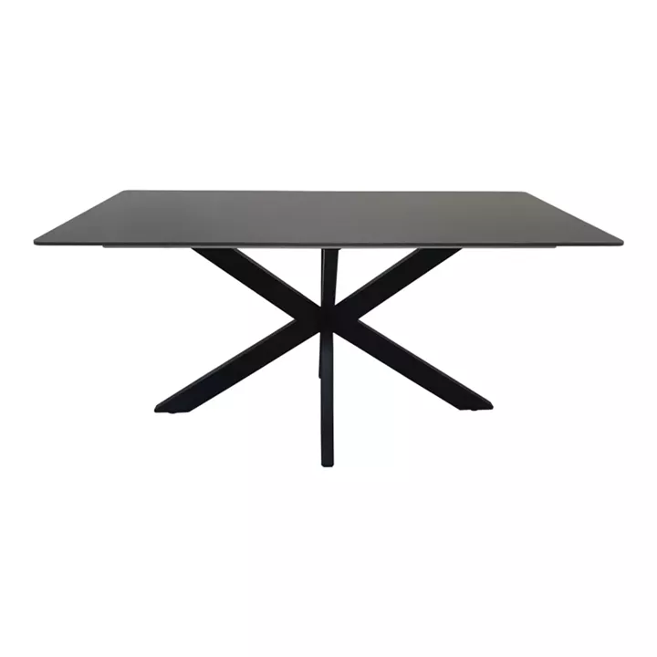 Table Bethan pakoworld sintered stone-metal black marble look-black 160x80x75cm