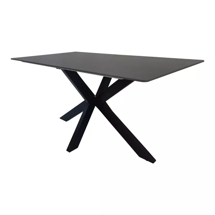 Table Bethan pakoworld sintered stone-metal black marble look-black 160x80x75cm
