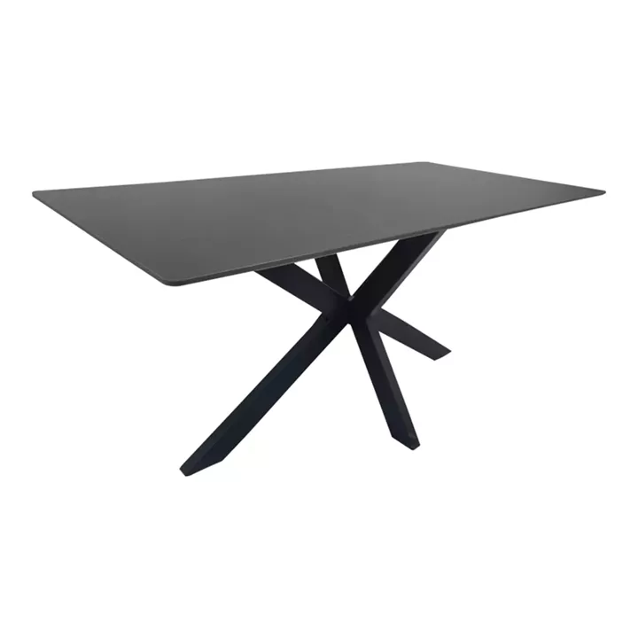 Table Bethan pakoworld sintered stone-metal black marble look-black 160x80x75cm