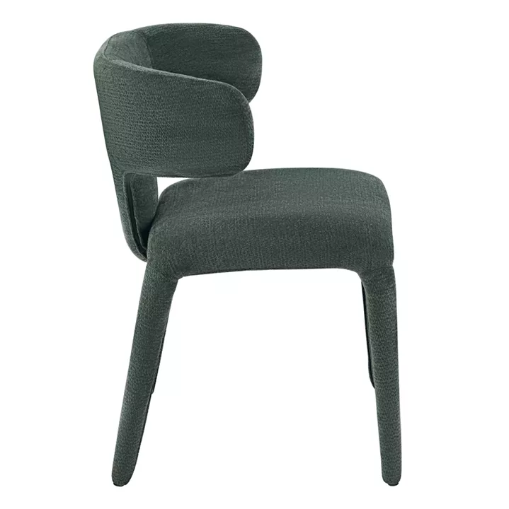DINING ARMCHAIR BIEN HM18361.04 GREEN FABRIC 49.5x55.5x76Hcm.