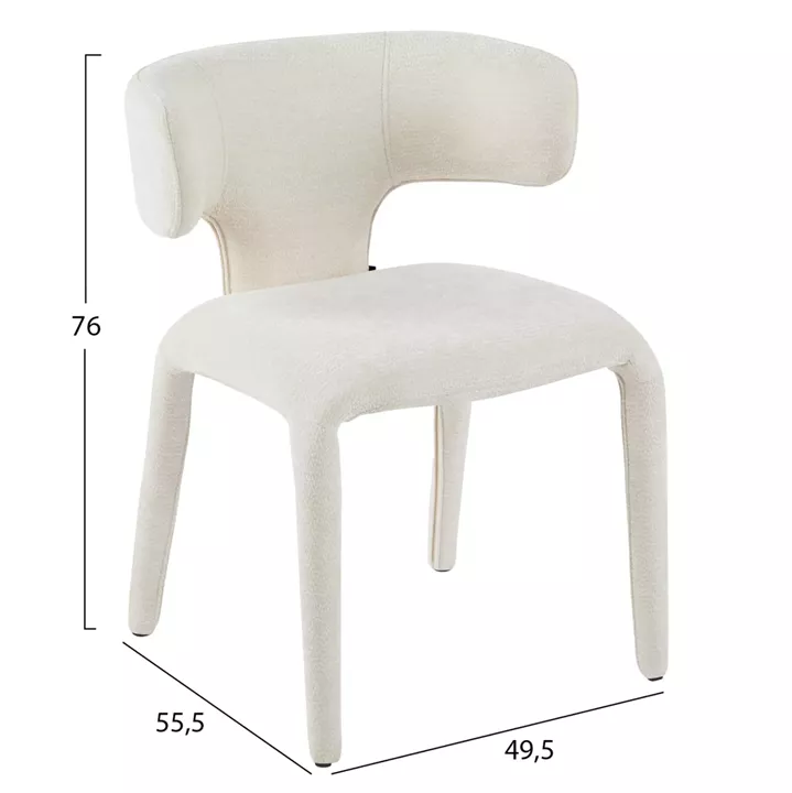 DINING ARMCHAIR BIEN HM18361.02 ECRU LINEN FABRIC 49.5x55.5x76Hcm.