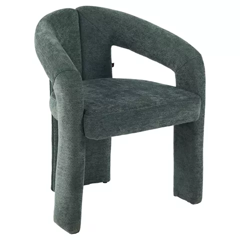 DINING CHAIR HM18362.04 GREEN LINEN FABRIC 64x50x76.5Hcm.