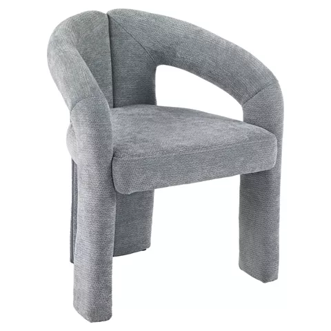 DINING CHAIR NEZA HM18362.01 LIGHT GREY LINEN FABRIC 64x50x76.5Hcm.
