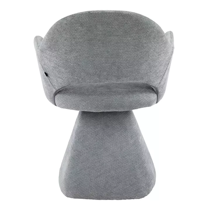 SWIVEL DINING CHAIR SIMA HM18360.01 LINEN FABRIC IN GREY 64x61x84.5Hcm
